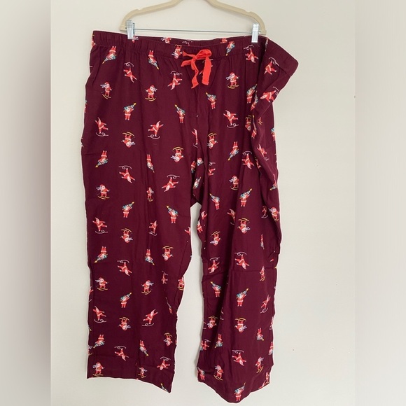 NWOT Old Navy Flannel Pajama Pant 4XL Christmas Family Matching Pjs Skiing Santa - Picture 1 of 5